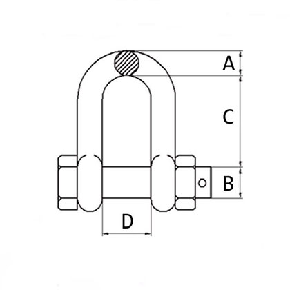 DEE SHACKLES WITH SAFETY BOLT