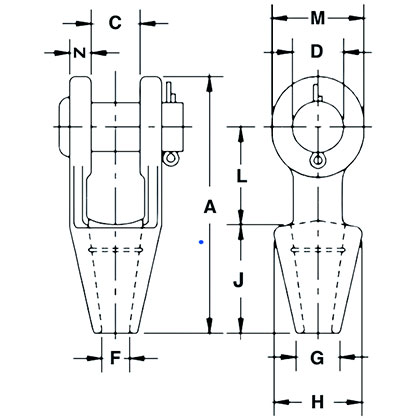 OPEN SPELTER SOCKETS